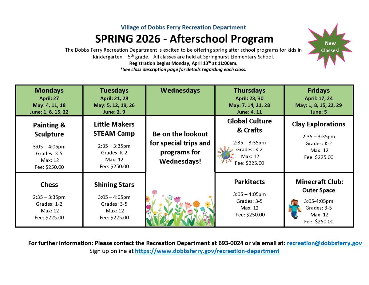 spring afterschool program 